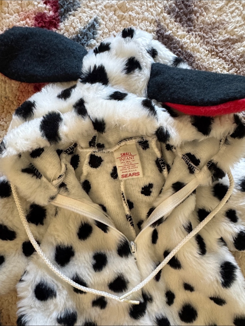 Vintage Sears Infant Faux-Fur Dalmatian costume
